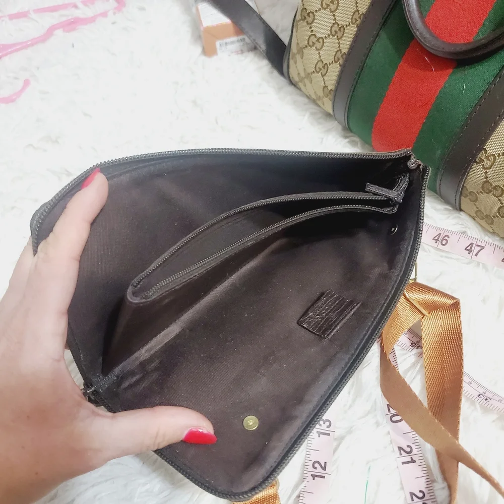 Authentic Gucci Brown Monogram Crossbody Bag. Includes 3 Straps. - Picture 8 of 15